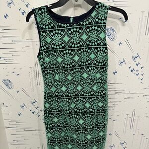 Zara Blue and Green Detailed Sleeveless Dress (XS)